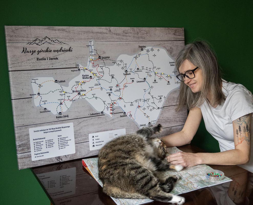 beskid wyspowy mapa na sciane z pinezkami (9)